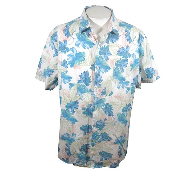 Van Heusen Men Hawaiian shirt p2p 27.5 XXL aloha luau tropical cotton floral - Picture 1 of 7